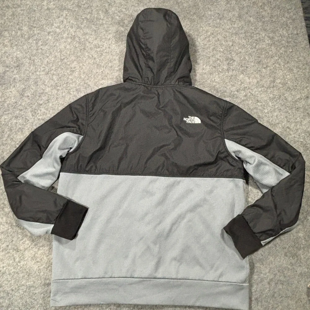 North Face Jacket Mens L Gray Black Full Zip Hoodie Hiking Gorpcore Outdoor